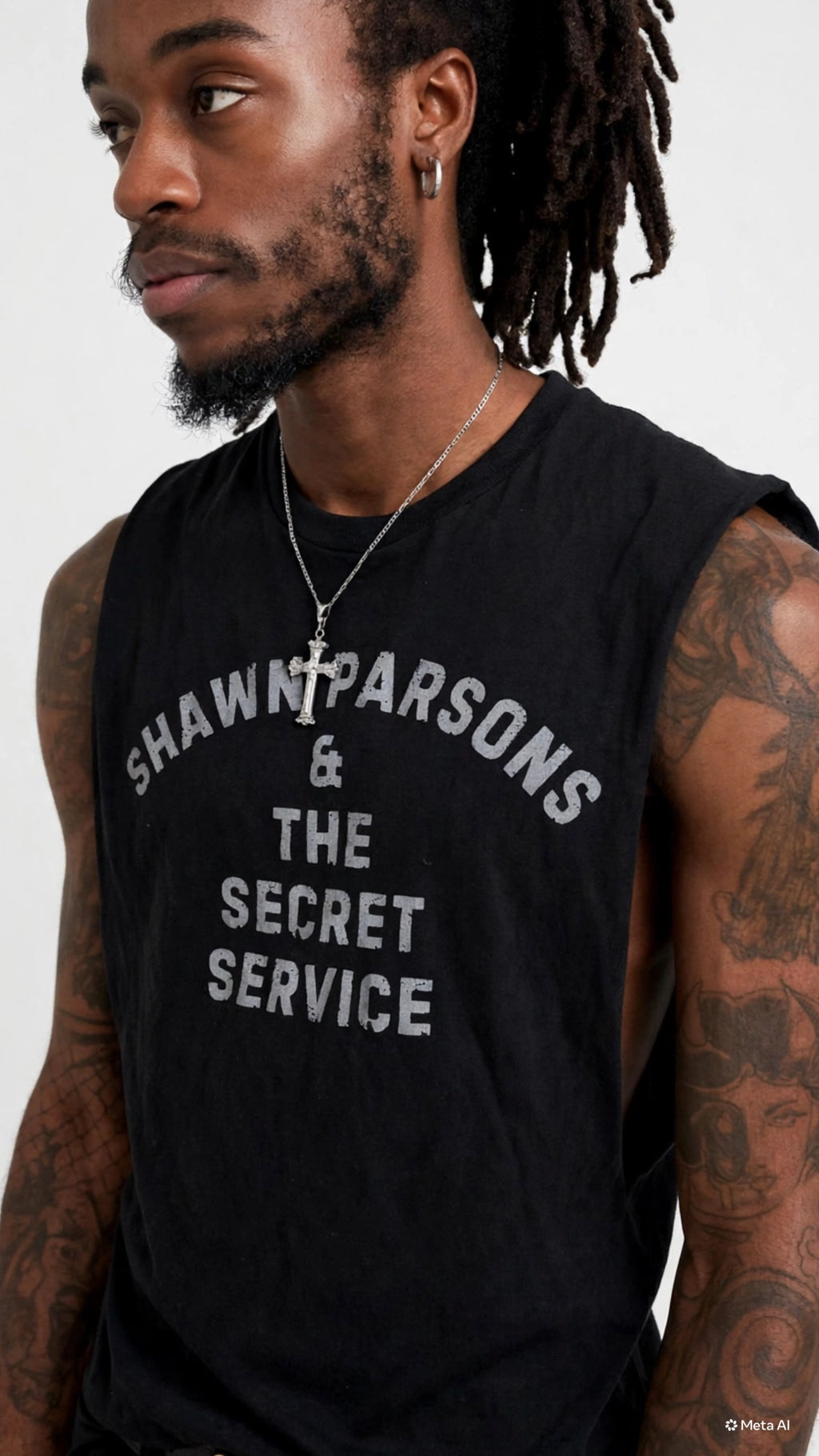 Person wearing the black Shawn Parsons & The Secret Service top